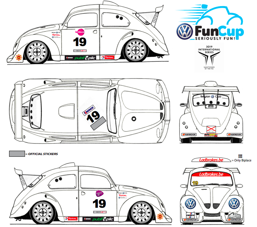 image 0 - Le stickerplan pour les Hankook 25 Hours VW Fun Cup est disponible !